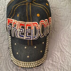 Studded Denim Freedom Cap
